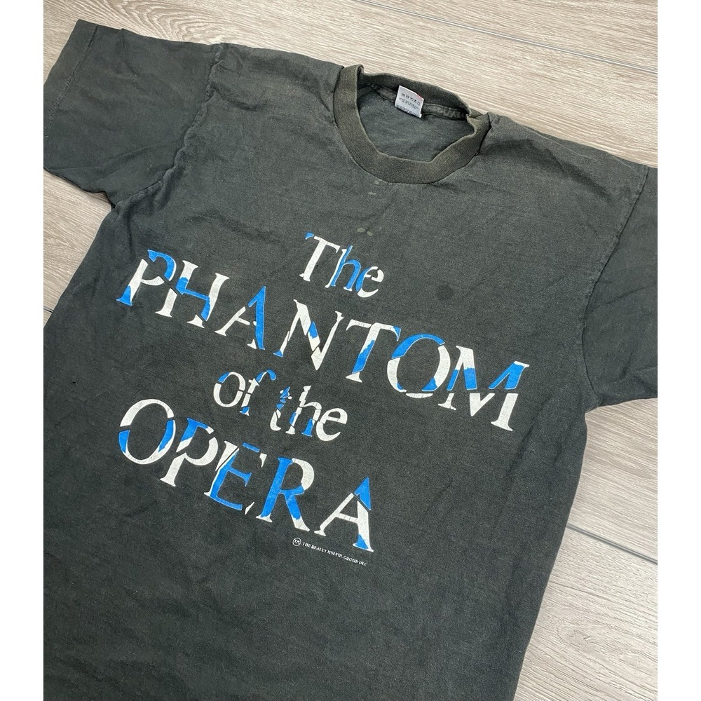 Phantom of the Opera Mens Vtg 1990s Broadway Musical T Shirt USA Black XL *read*